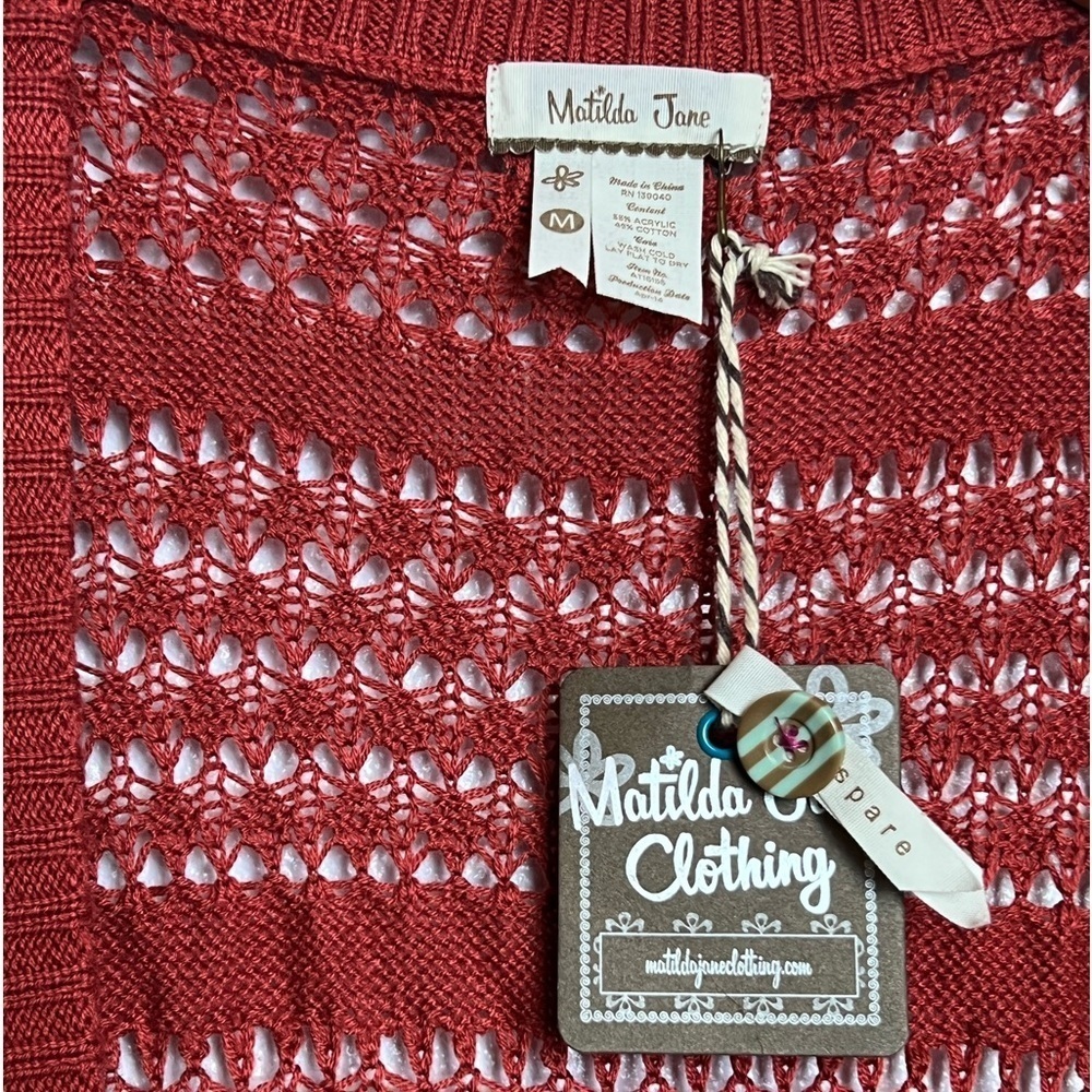 NWT Matilda Jane Crochet Long Cardigan Henna Size Medium - Picture 5 of 9